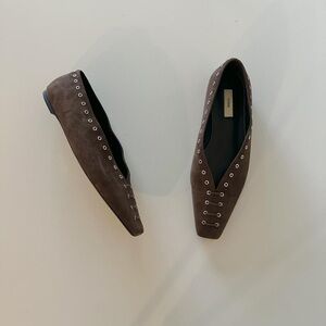 Toteme Brown Suede Flats